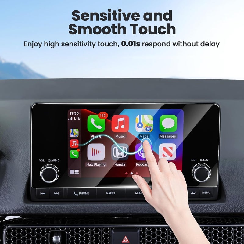 Canvcle حماية شاشة لهوندا سيفيك سبورت LX EX الجيل 11 2022-2026/CRV 2023-2026/أكورا إنتغرا 2023-2026، 7 بوصة واقي شاشة تعمل باللمس زجاج مقسى عرض الملاحة فيلم حماية المعلومات - Image 5